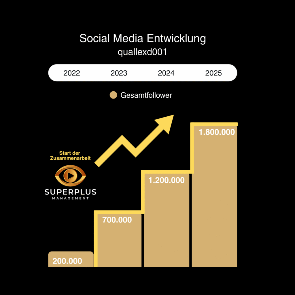 Diagramm: Follower-Entwicklung von quallexd001 zwischen 2022 und 2025